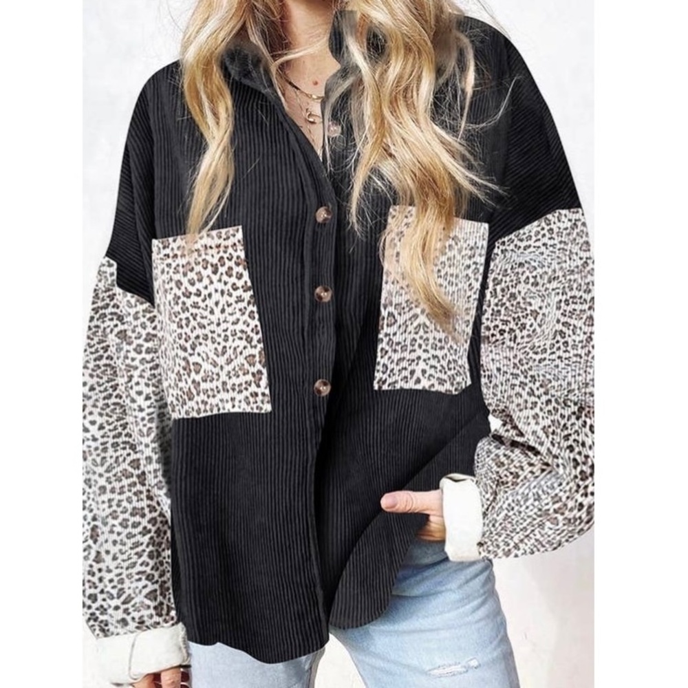 Leopard Corduroy Shacket